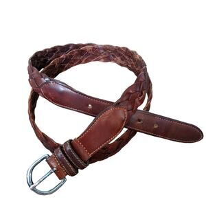 Coach British Tan Braided Leather Belt Size 40